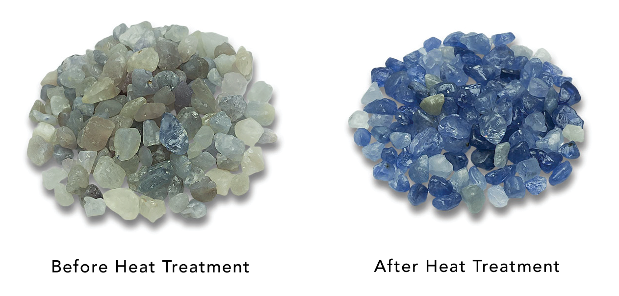 Before and After Gemstone Heat Treatment