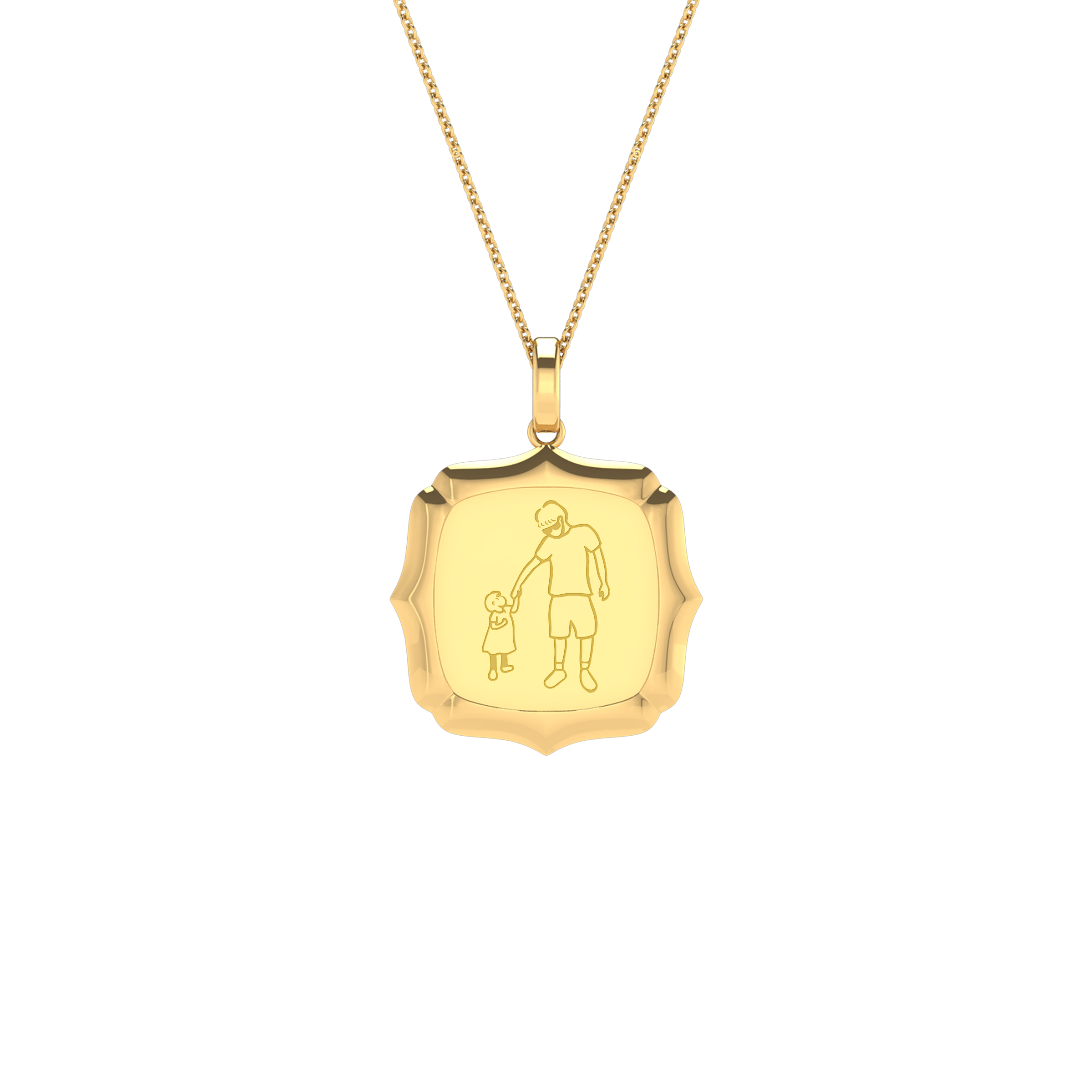 Affirmation Engraved Necklace in 18K Gold (To Have Gratitude)