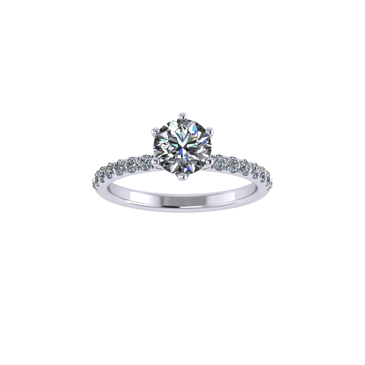 Lia Pave 6 Prongs Engagement Ring