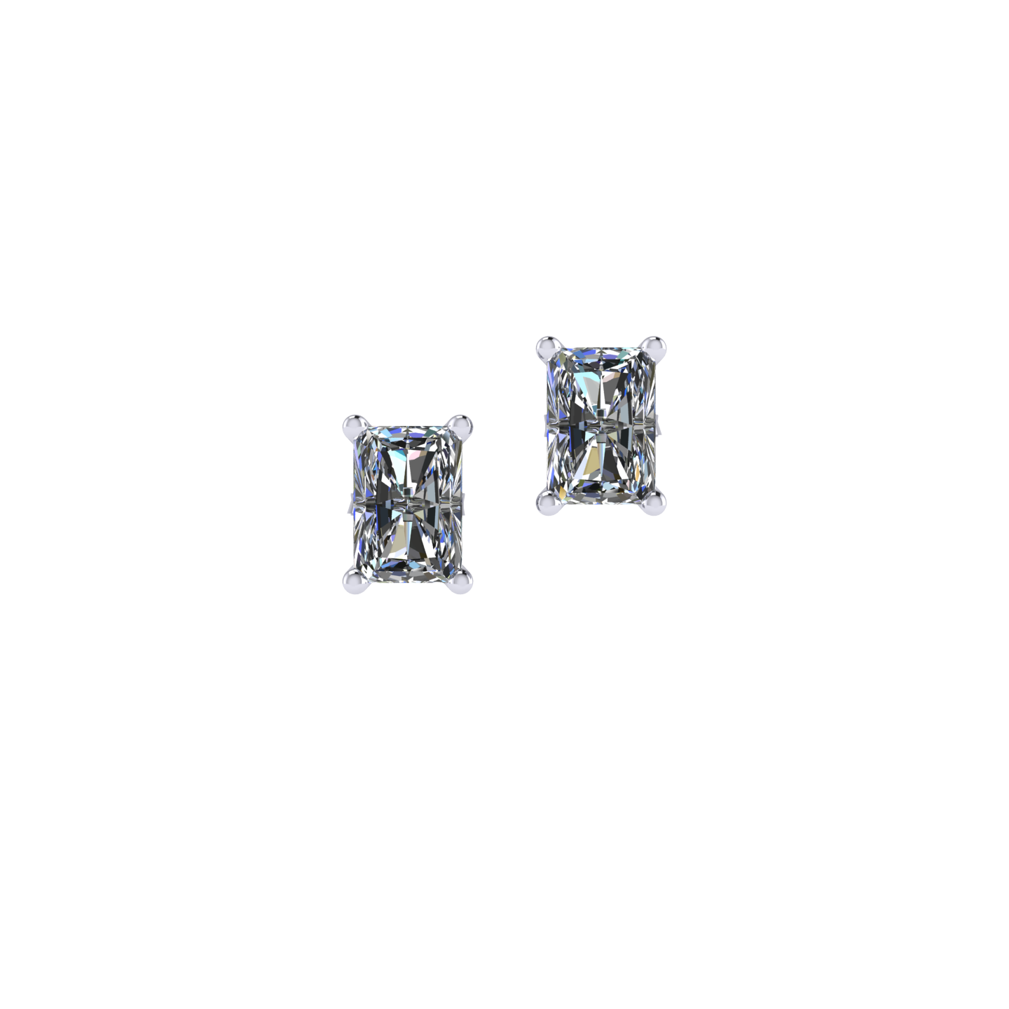 GIA Certified 14.09 Carat Total Radiant Cut Diamond Stud Platinum Earrings  | World's Best