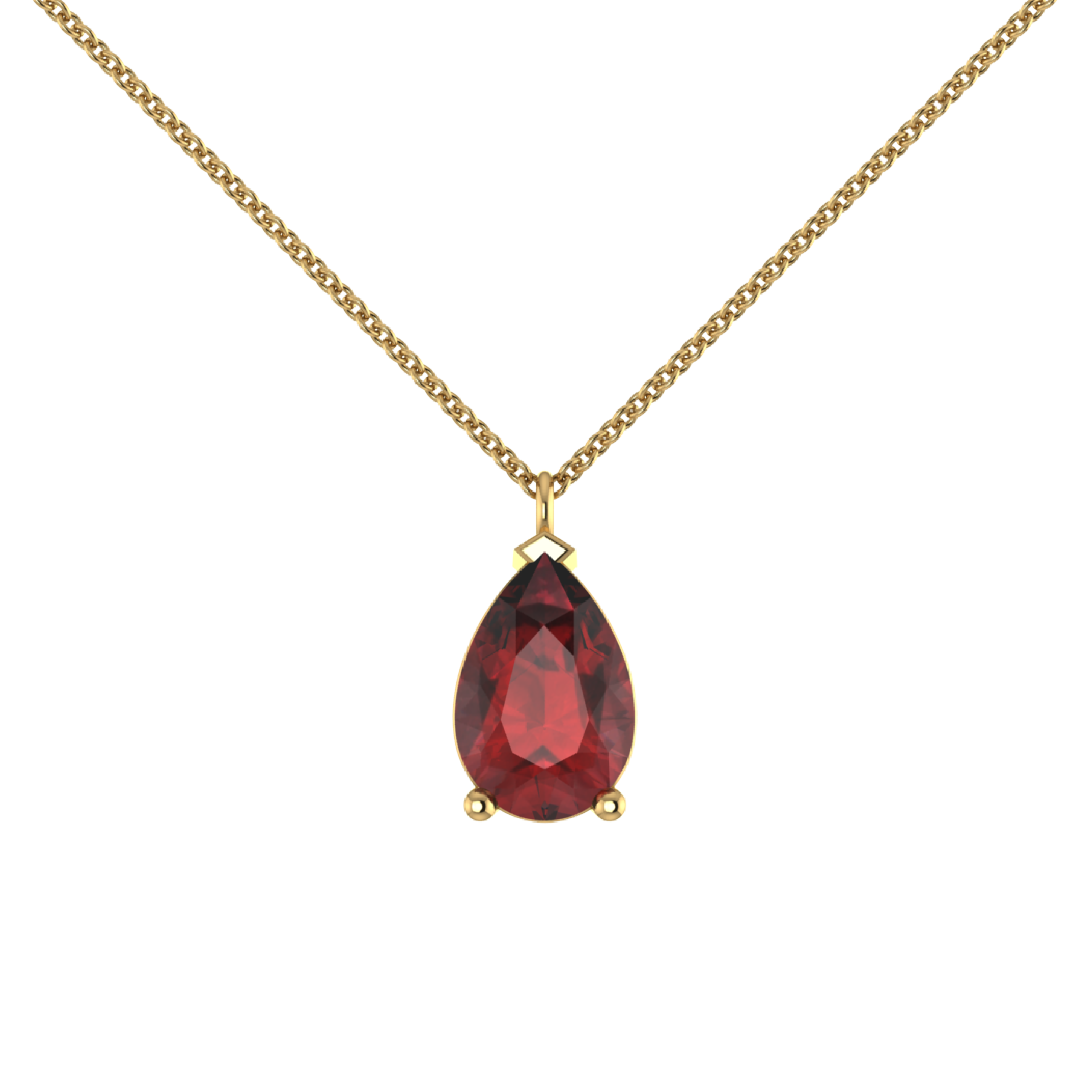 Amazon.com: 14K Gold Plated Garnet Necklace - 12mm Round