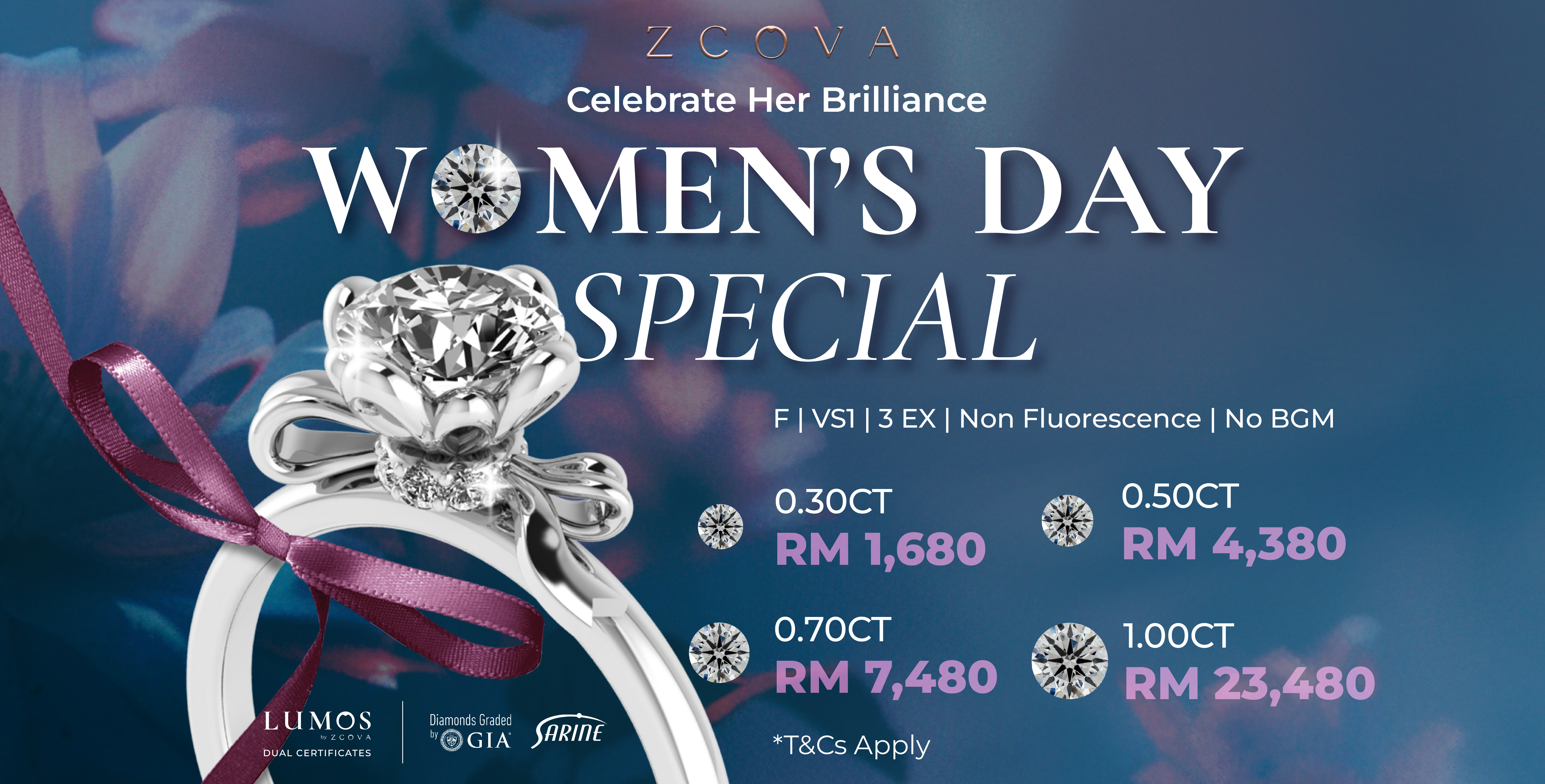 Celebrate the Women who Inspire You : Natural Diamonds from only RM1680!