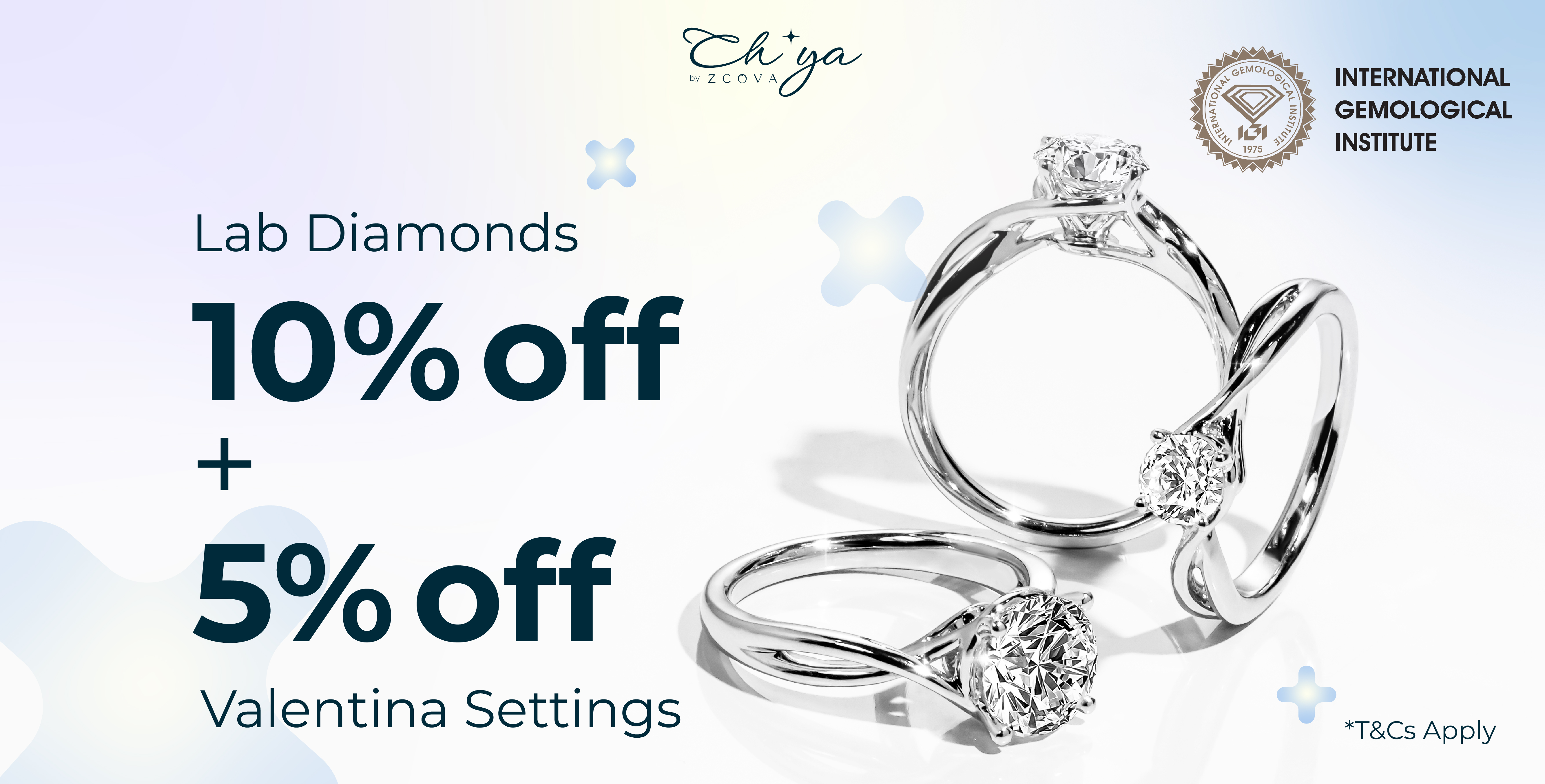 Two Ways to Save: 10% OFF Lab Diamonds + 5% OFF Valentina Rings!