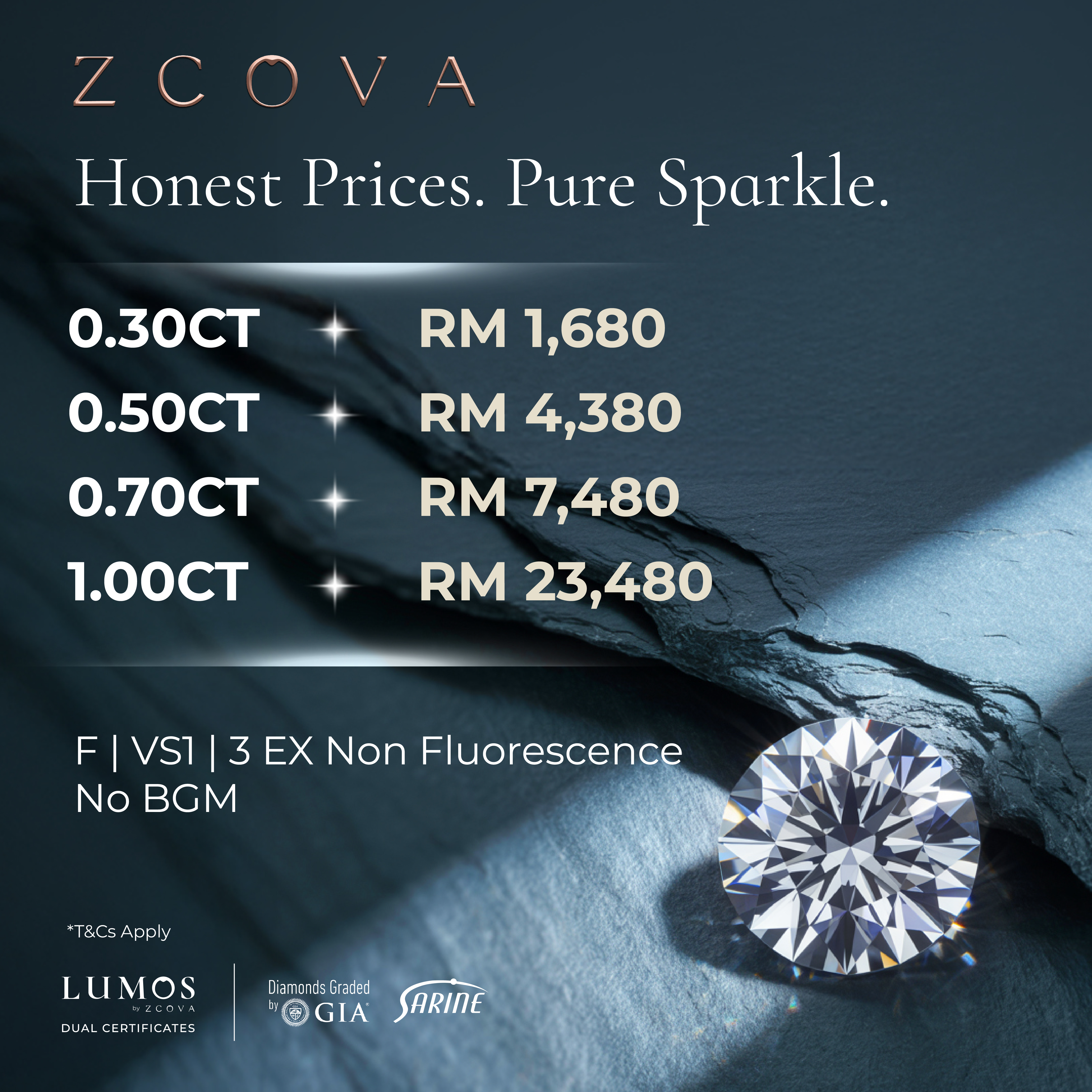 A Gift Like No Other : Natural Diamonds from only RM1680!