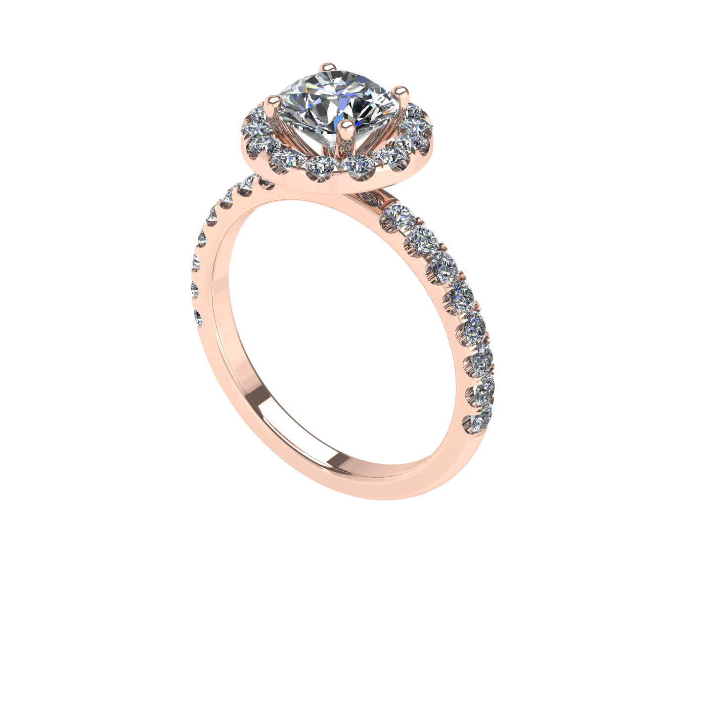 Classic Halo Engagement Ring in 18K Gold | ZCOVA