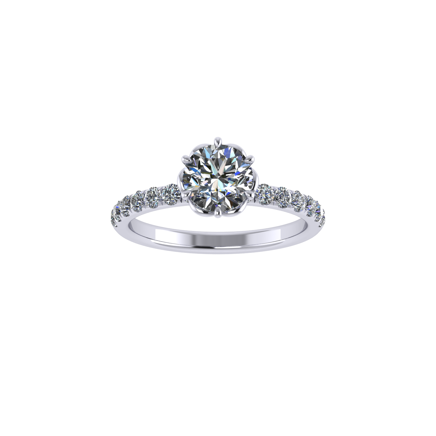 Jenri pave engagement ring in 18k gold zcova