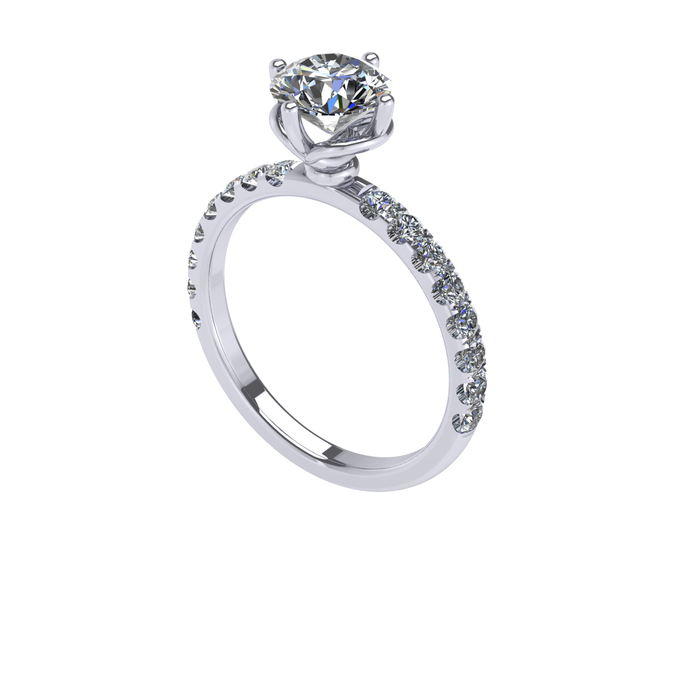 Veronica Pave 4 Prongs Engagement Ring