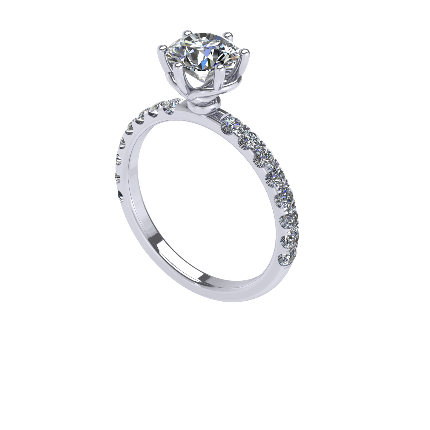 Veronica Pave 6 Prongs Engagement Ring